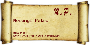 Mosonyi Petra névjegykártya
